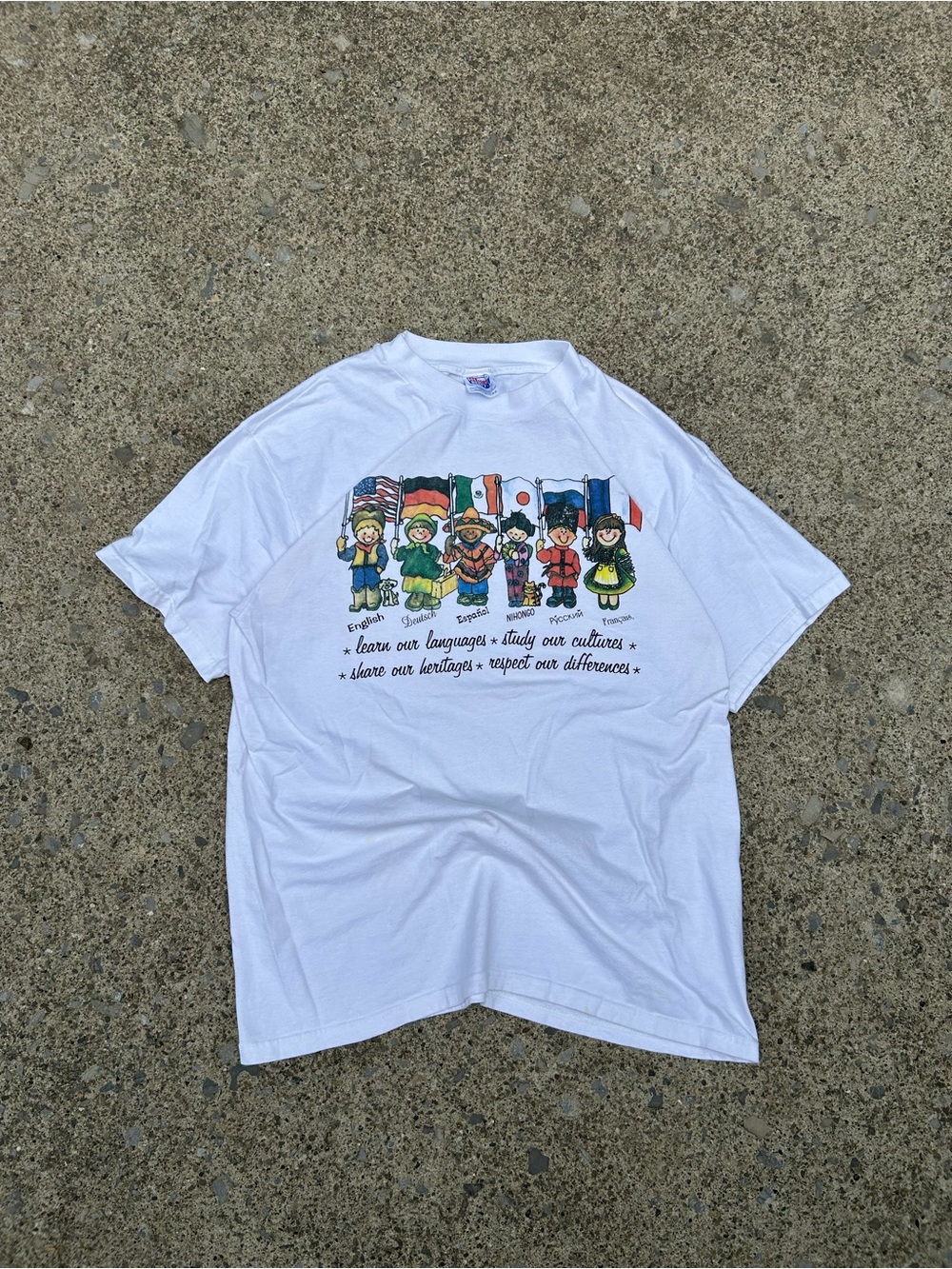 Unbranded White Short-Sleeve Graphic Tee - Cultural Illustration